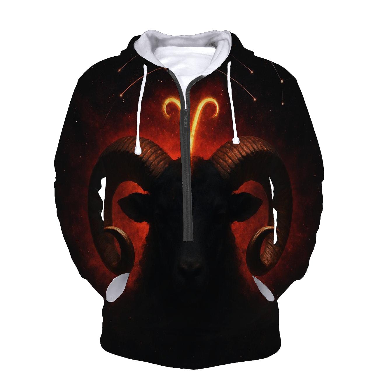 Aries Ram Horns Meteor Crown heavyweight hoodies
