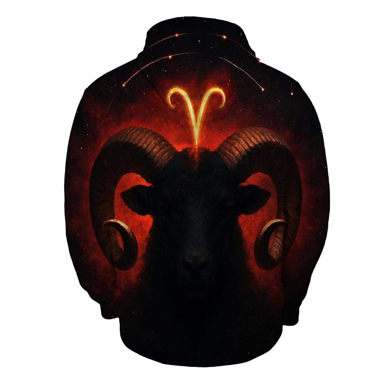 Aries Ram Horns Meteor Crown heavyweight hoodies