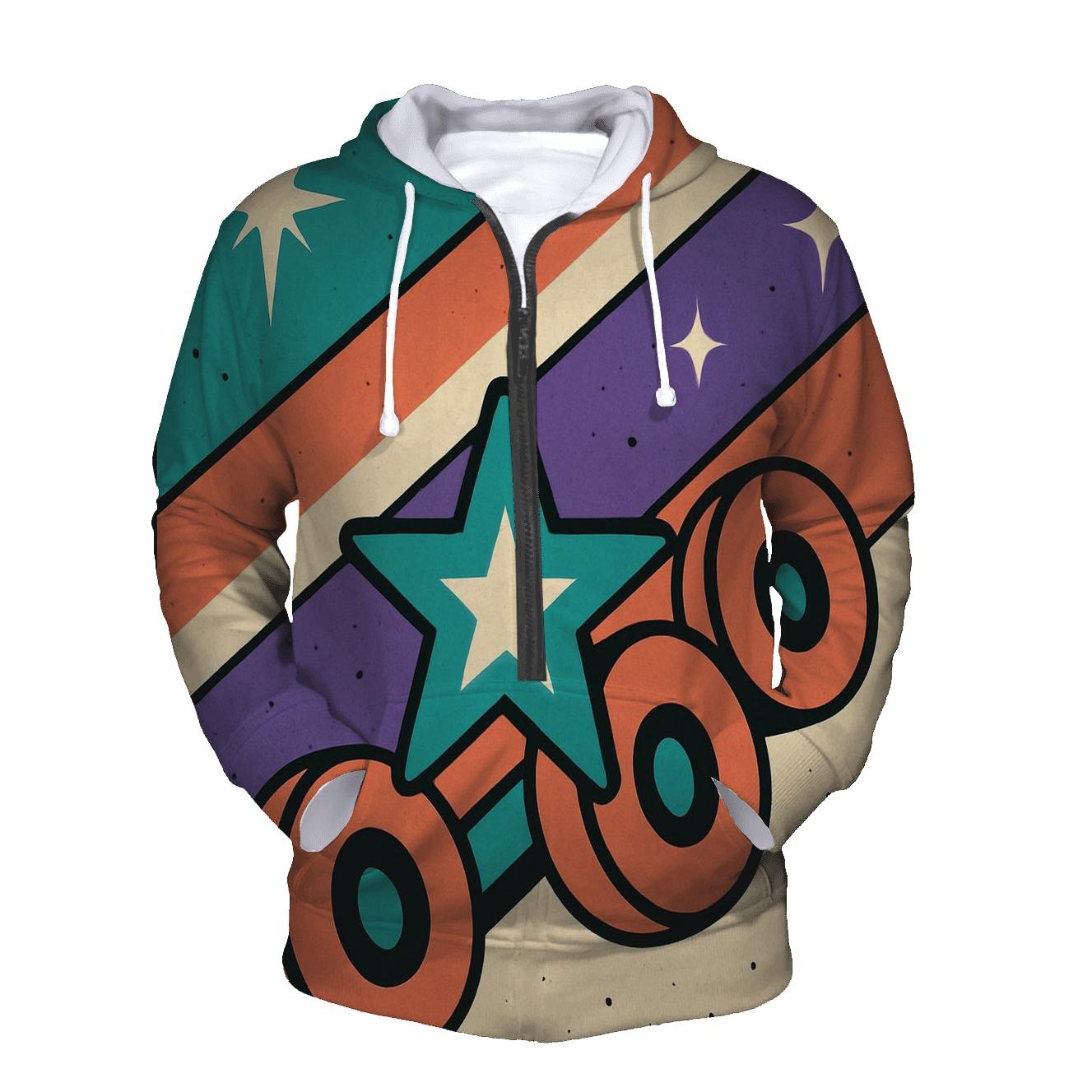 Roller Rink Starburst Stripes printed hoodies