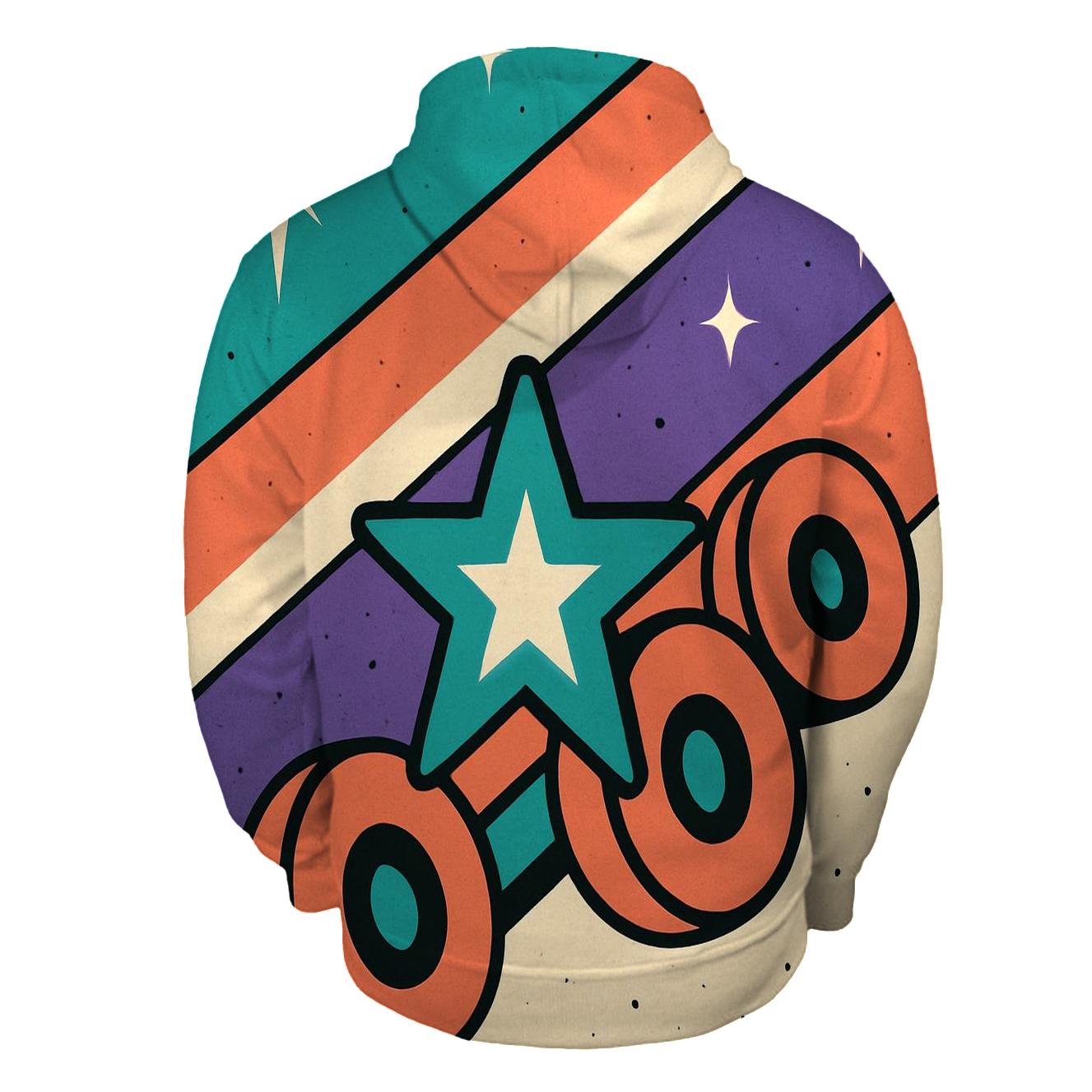 Roller Rink Starburst Stripes printed hoodies