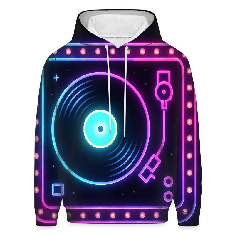 Neon Marquee Turntable graphic hoodies