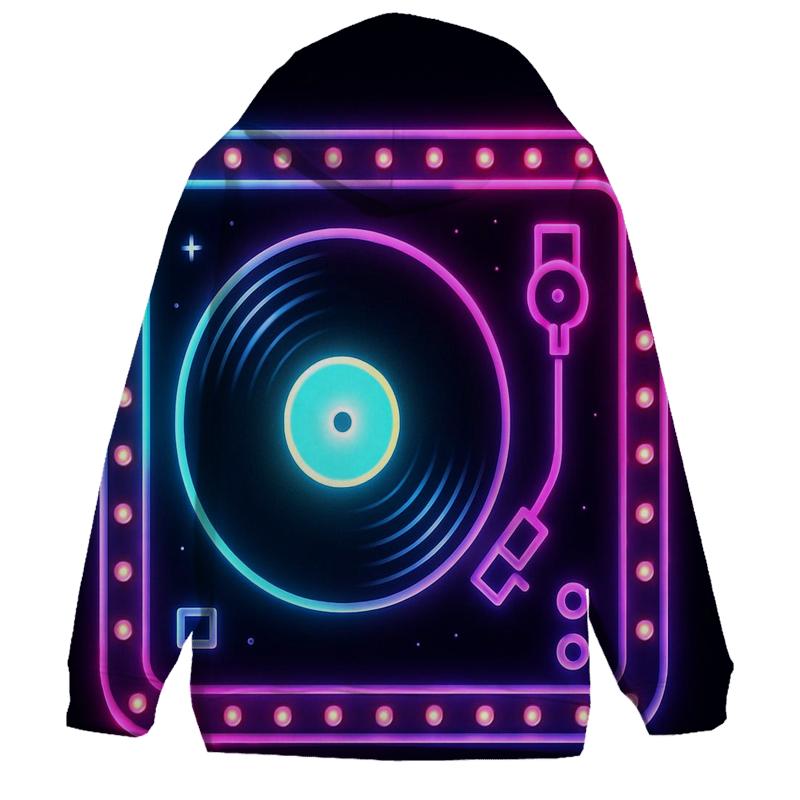 Neon Marquee Turntable graphic hoodies