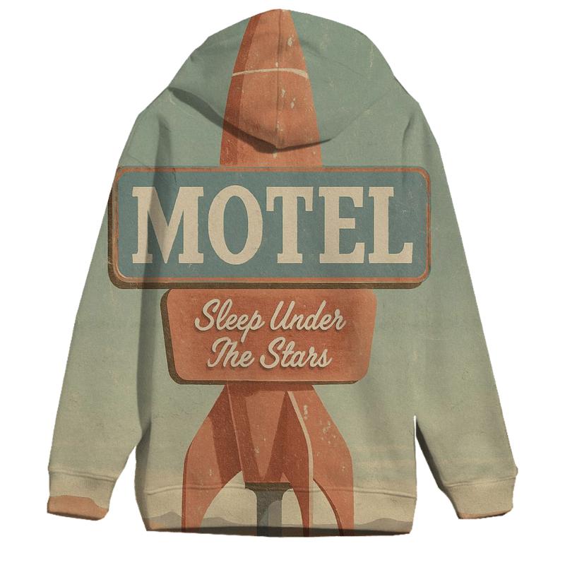 Weathered Space Age Motel Postcard designer hoodies