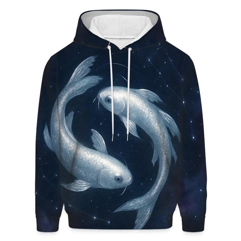 Pisces Twin Koi Nebula Dreamscape designer hoodies