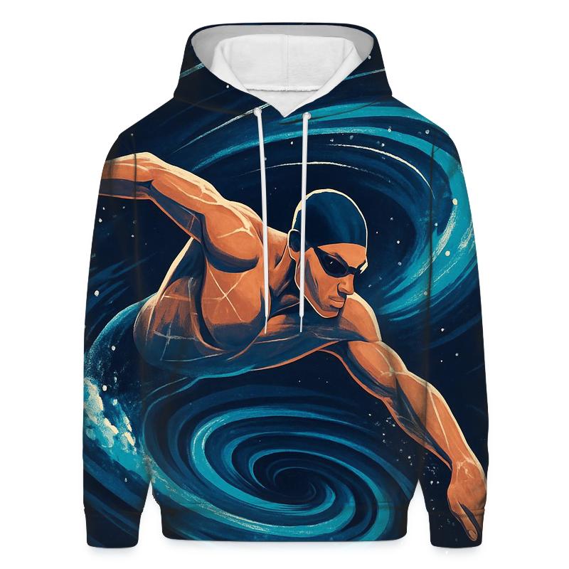Cosmic Tide Swimming Sprint premium hoodies