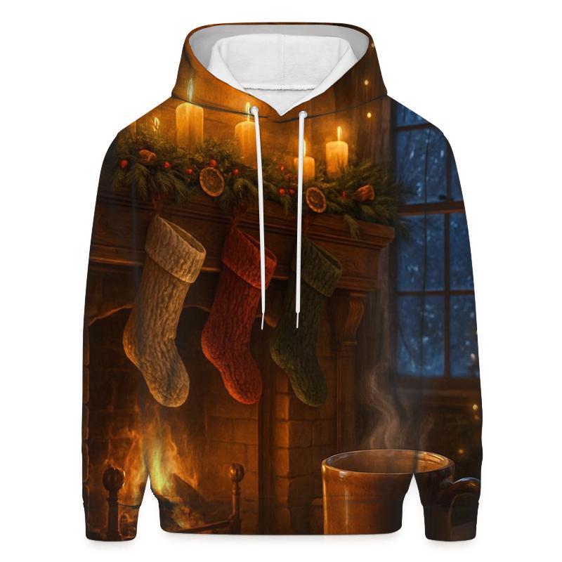 Candlelit Mantel Under Evergreen Garland hoodie trends