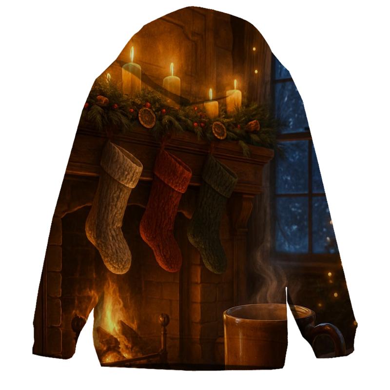Candlelit Mantel Under Evergreen Garland hoodie trends