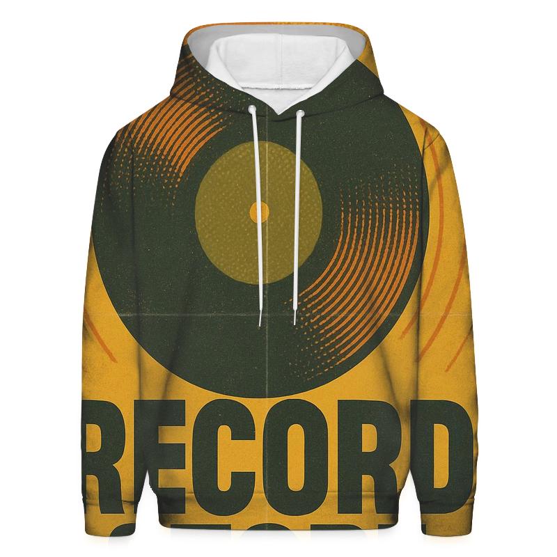 Faded Vinyl Record Shop Window Poster graphic hoodies