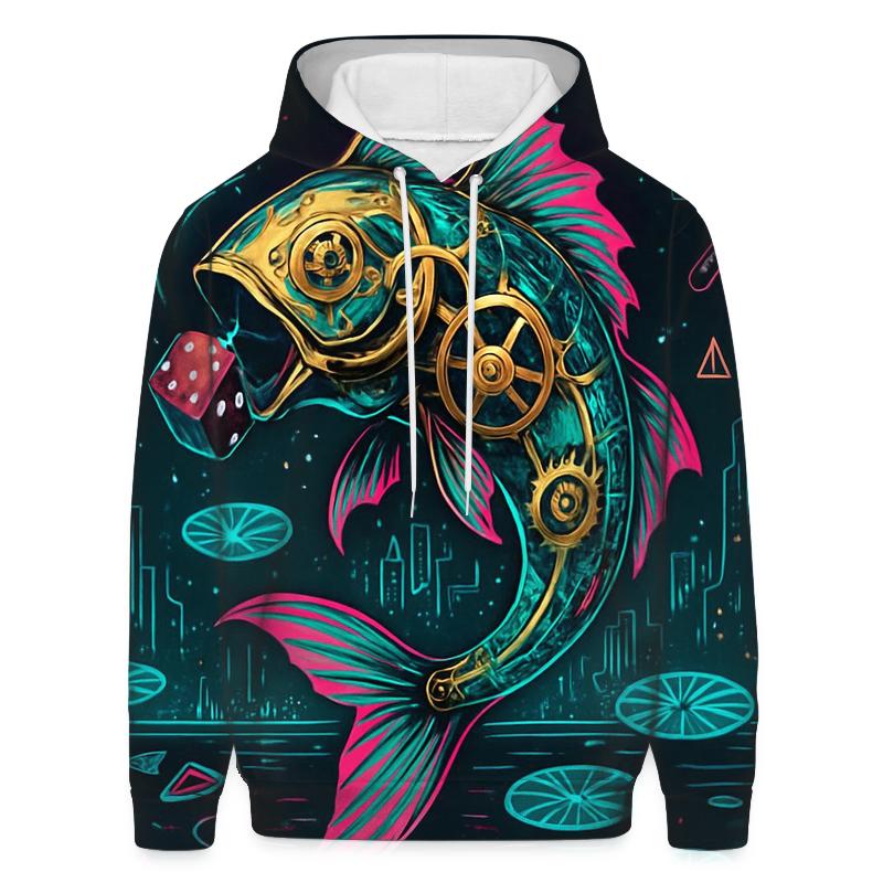 Clockwork Koi Dream Circuit embroidered hoodies