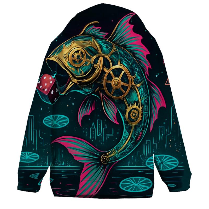 Clockwork Koi Dream Circuit embroidered hoodies