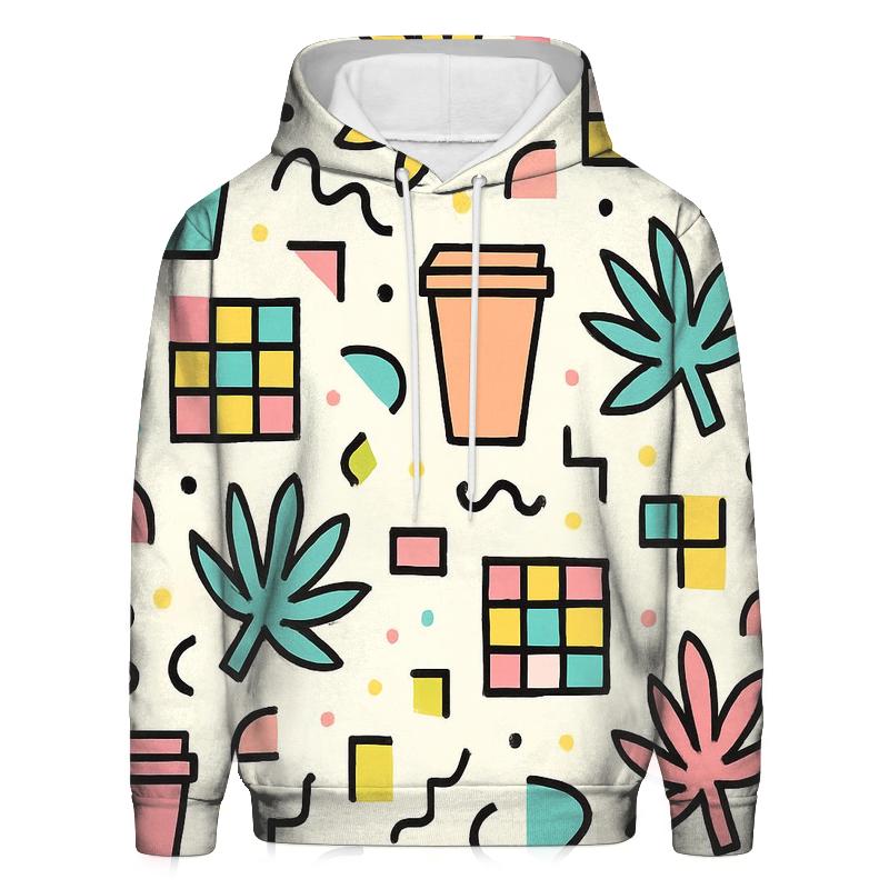 Miami Mall Food Court Memphis printed hoodies