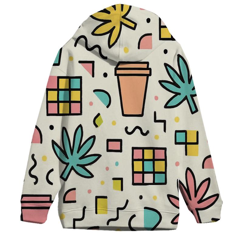 Miami Mall Food Court Memphis printed hoodies