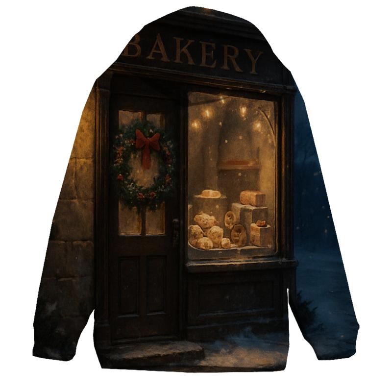 Sugarplum Bakery Window On A Snowy Street hoodie styles