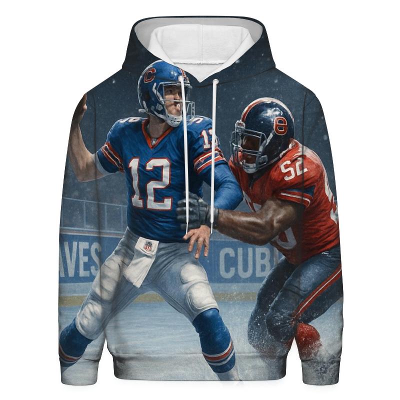 Ice Rink Gridiron Clash Braves Versus Cubs zip-up hoodies