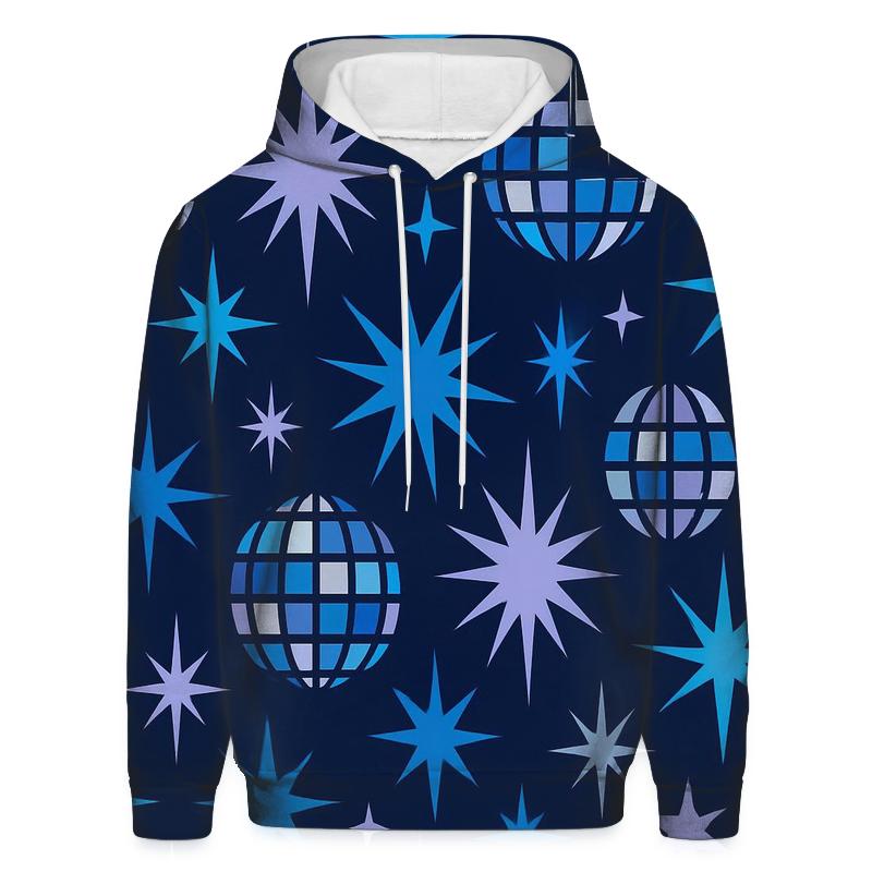 Disco Mirror Starburst Grid printed hoodies