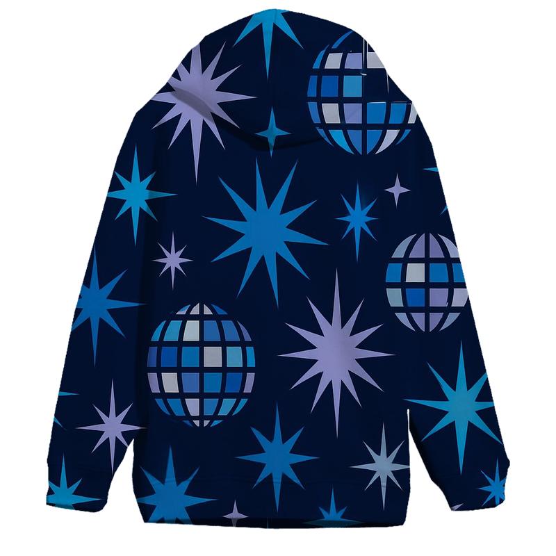 Disco Mirror Starburst Grid printed hoodies