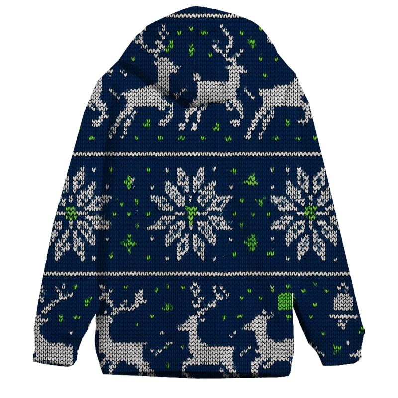Reindeer Constellation Fair Isle Design pullover hoodies