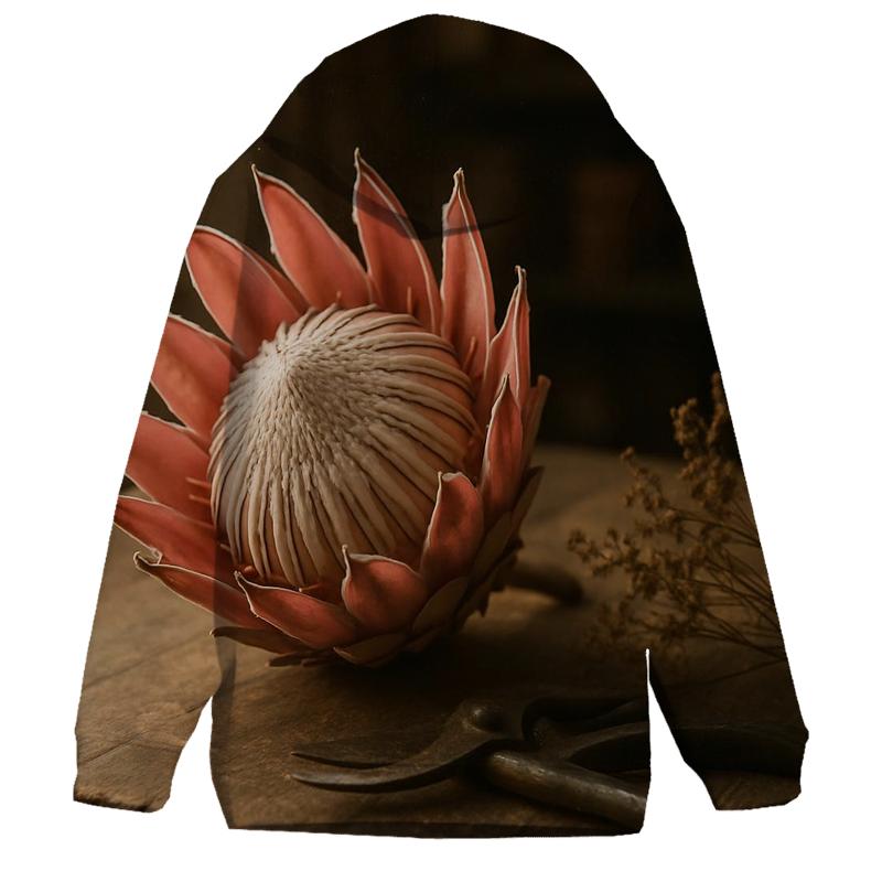 Protea Still Life At A Cape Floristic Workbench embroidered hoodies