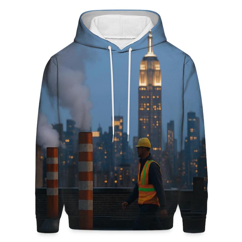 Flatiron District Rooftop Steam Vents In Evening Blue Hour hoodie designs