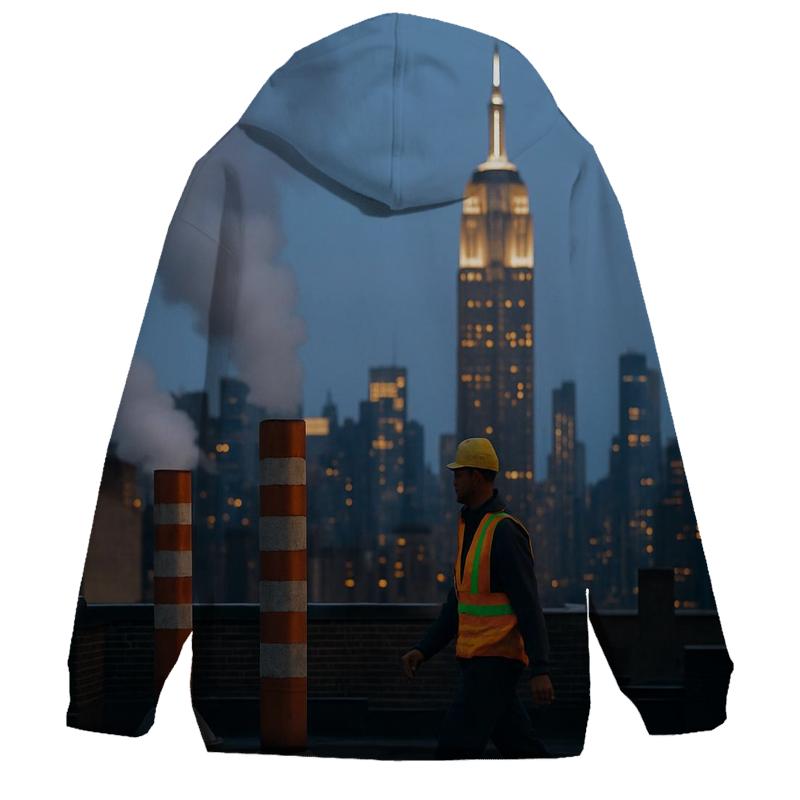 Flatiron District Rooftop Steam Vents In Evening Blue Hour hoodie designs