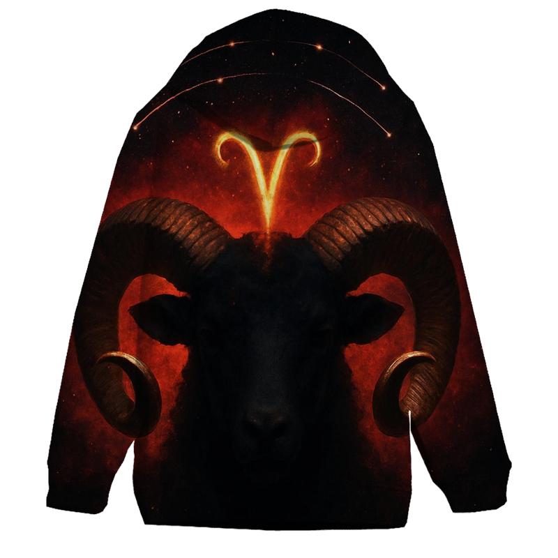 Aries Ram Horns Meteor Crown graphic hoodies