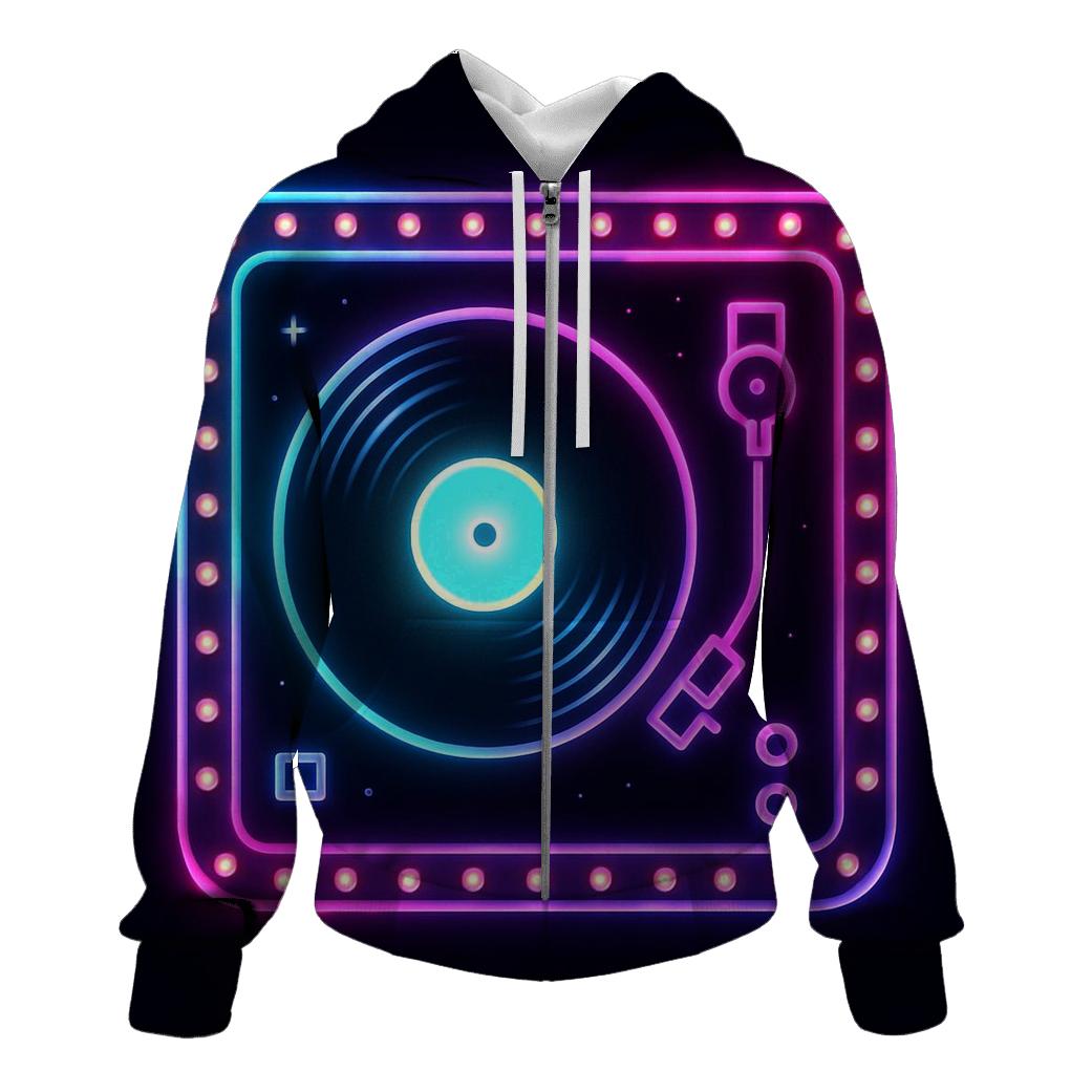 Neon Marquee Turntable lightweight hoodies