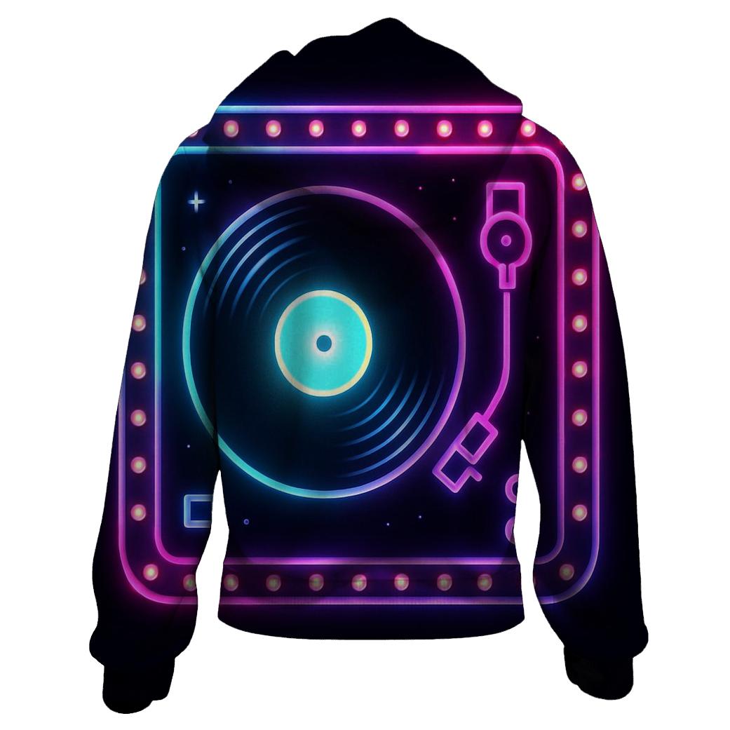 Neon Marquee Turntable lightweight hoodies