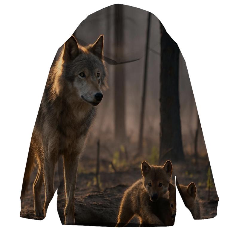 Den Site Pup Counting In Boreal Burn Scar pullover hoodies