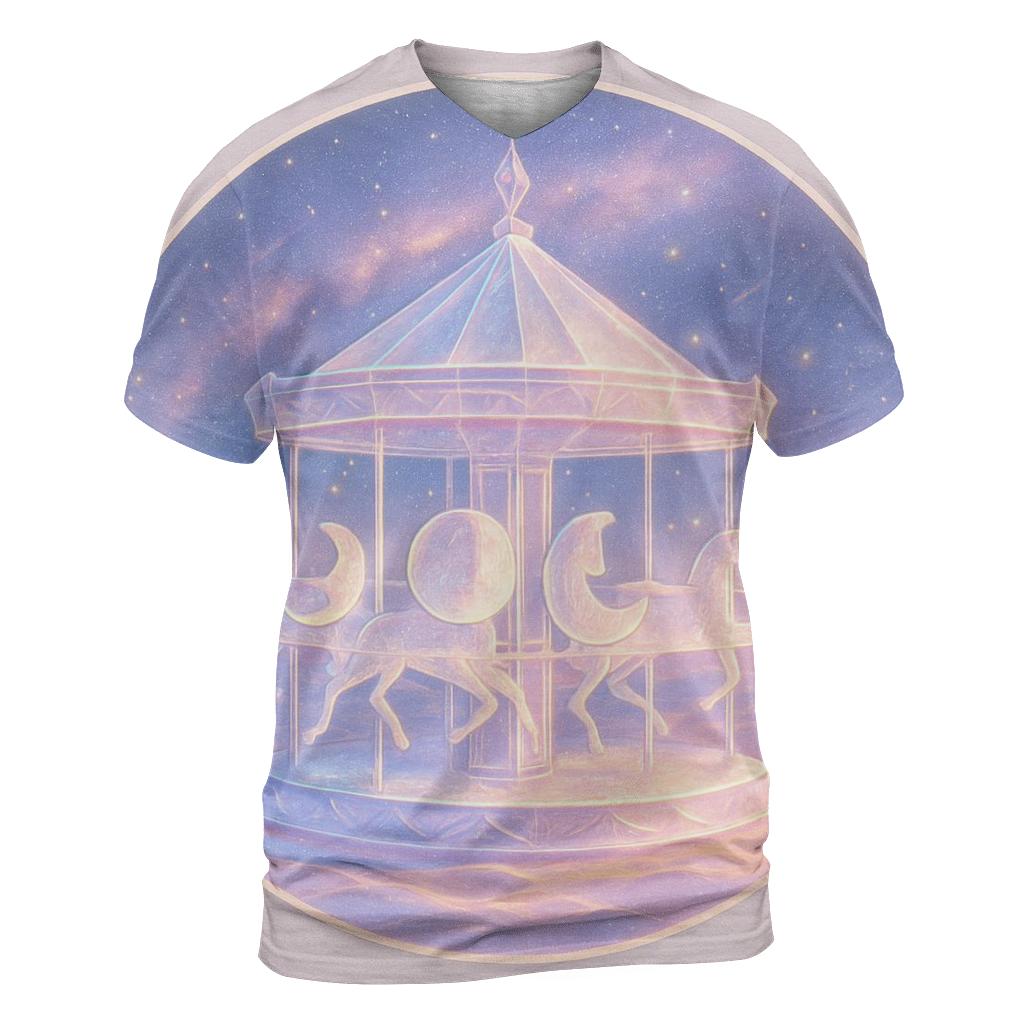Moon Phase Carousel Over A Crystal Dune Sea vibrant all-over design tees