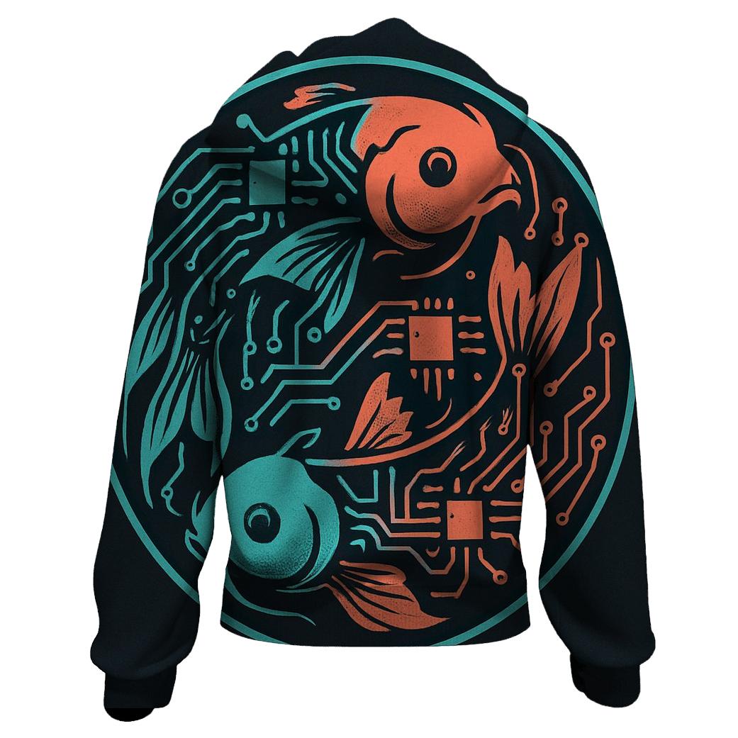 Prismatic Koi Circuit Emblem pullover hoodies