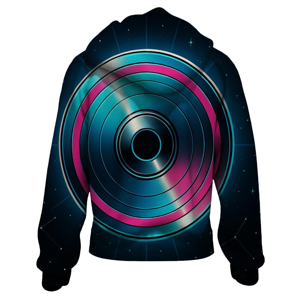 Laser Disc Galaxy Rings premium hoodies
