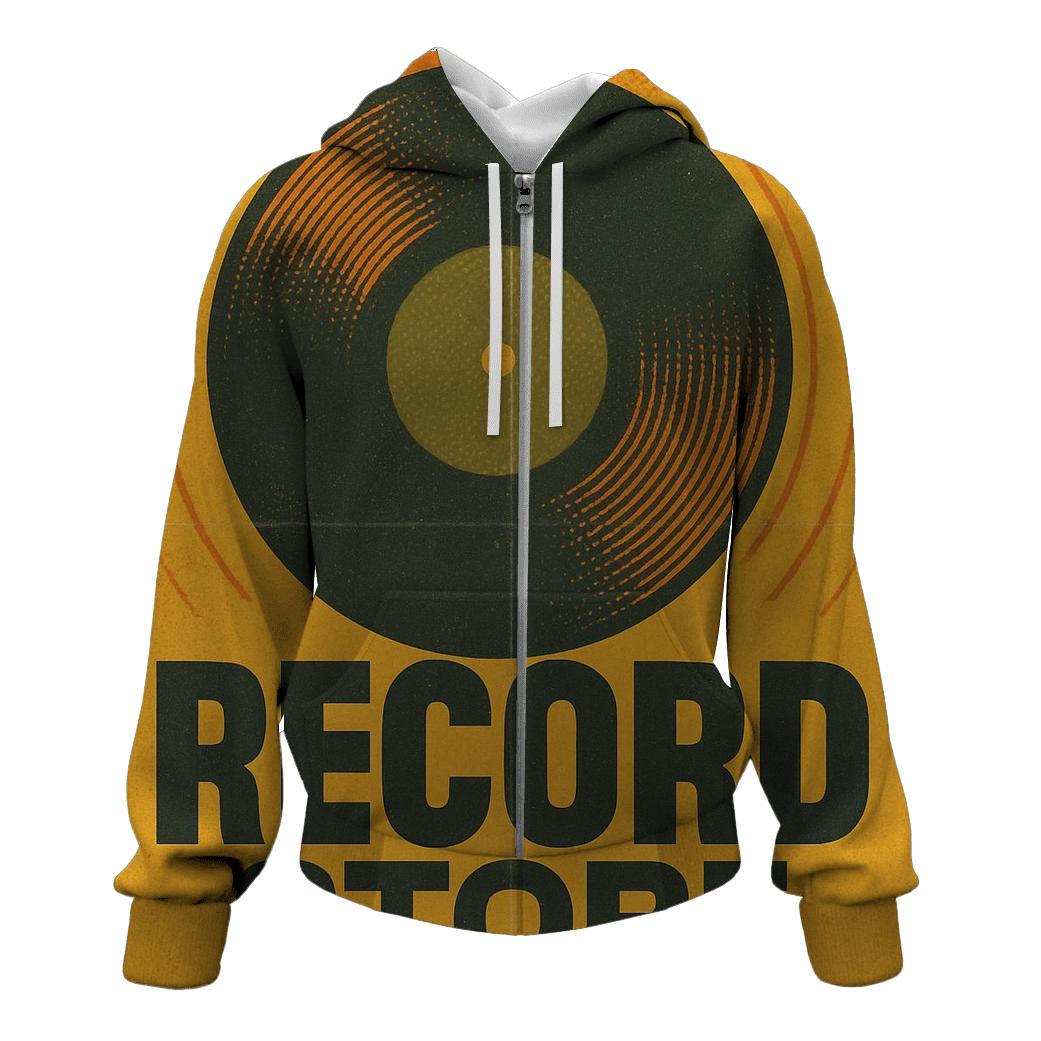 Faded Vinyl Record Shop Window Poster custom hoodies