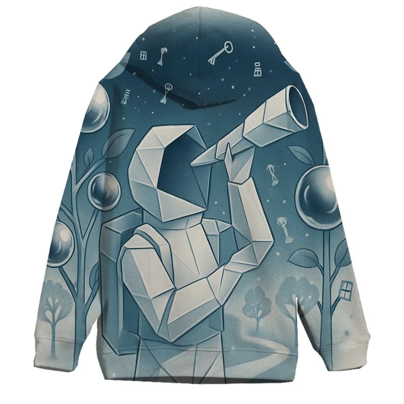 Origami Astronaut In A Mirror Orchard premium hoodies