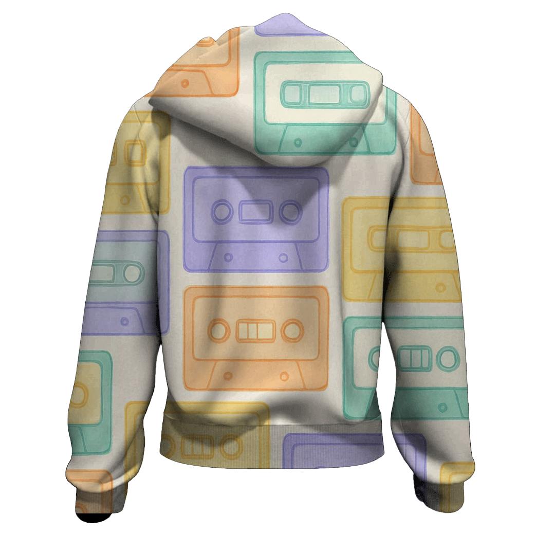 Pastel Cassette Patchwork hoodie styles