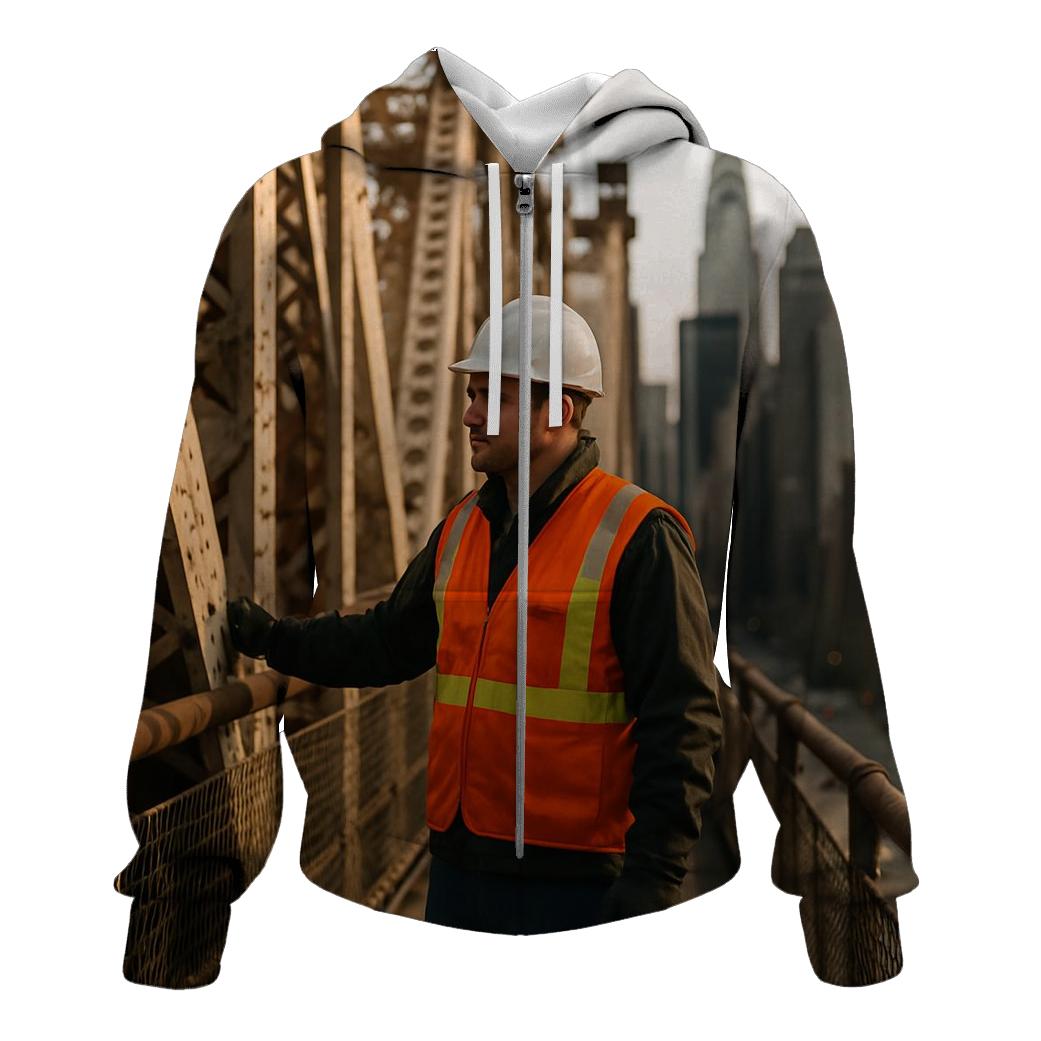 Midtown Skyline From Queensboro Bridge Maintenance Walkway lightweight hoodies