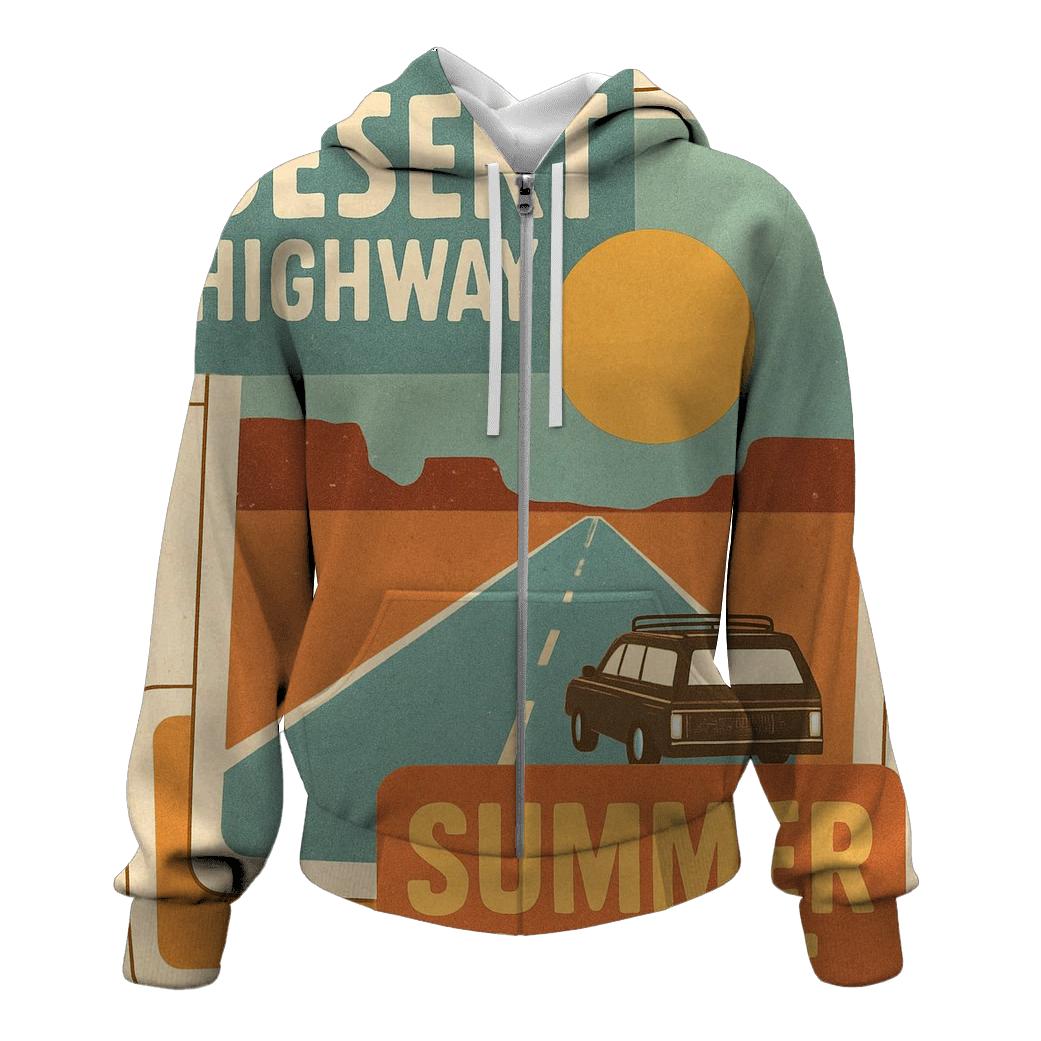 Seventies Road Trip Postcard Collage pullover hoodies