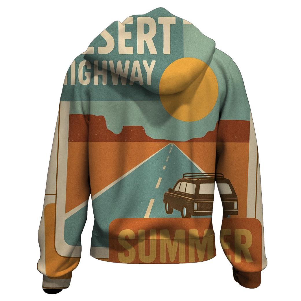 Seventies Road Trip Postcard Collage pullover hoodies