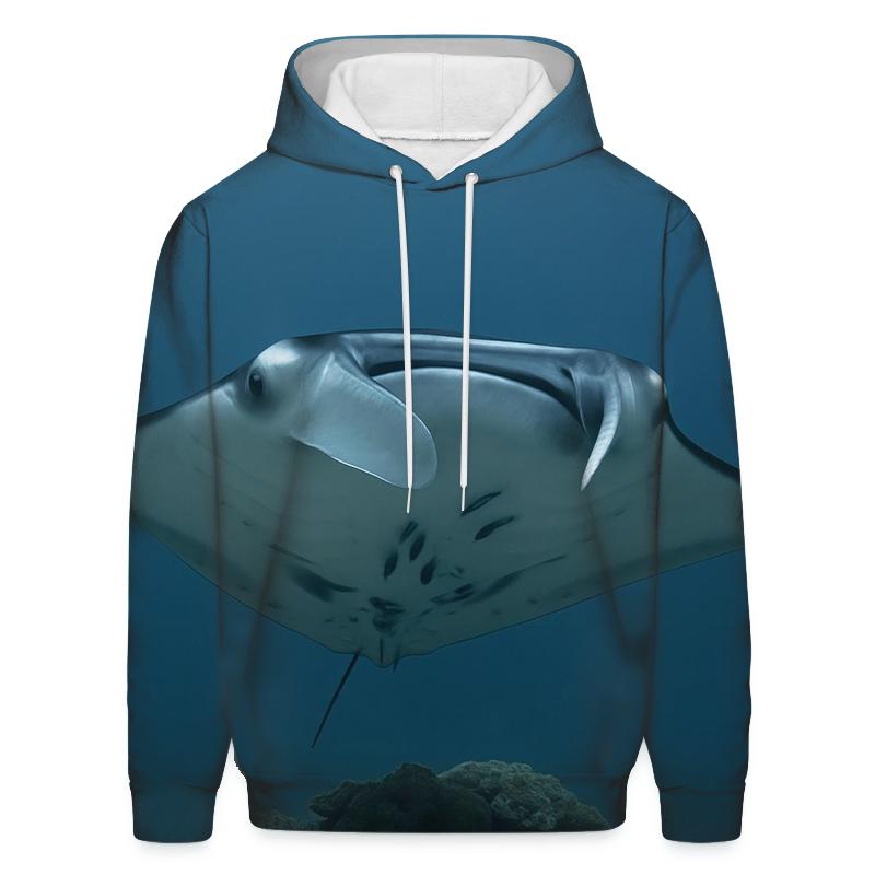 Cleaning Station Drift Reef Manta Ray pullover hoodies