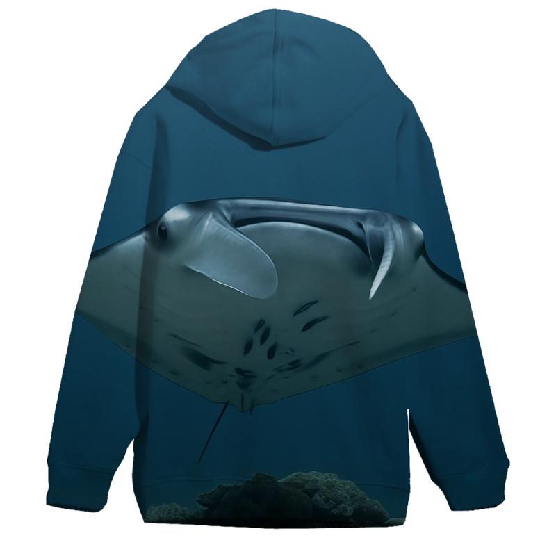 Cleaning Station Drift Reef Manta Ray pullover hoodies