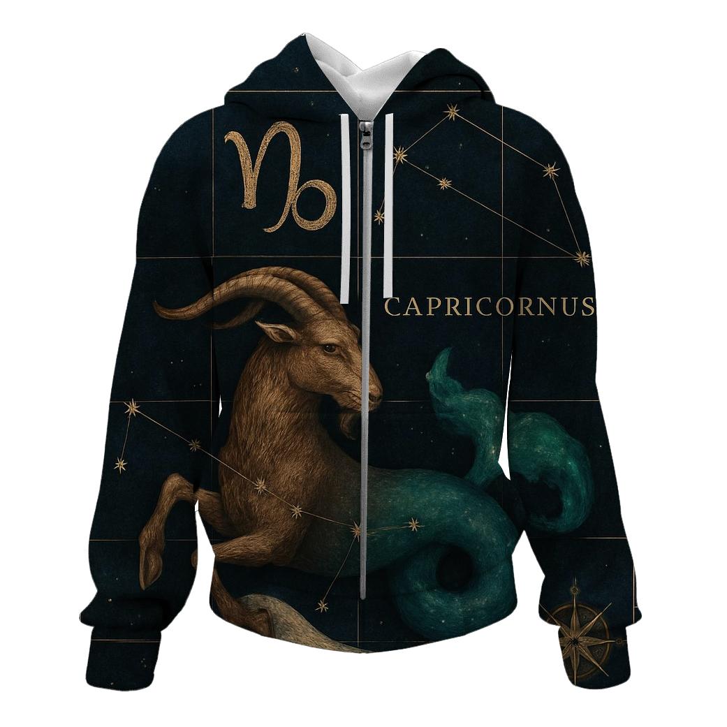 Capricorn Sea Goat Astral Cartography lightweight hoodies