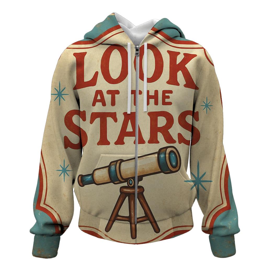 Retro County Fair Astronomy Booth Sign zip-up hoodies