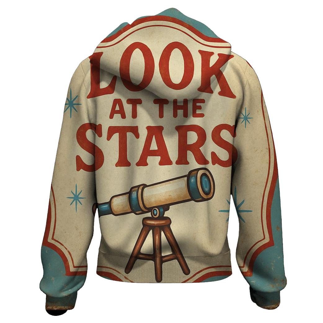 Retro County Fair Astronomy Booth Sign zip-up hoodies