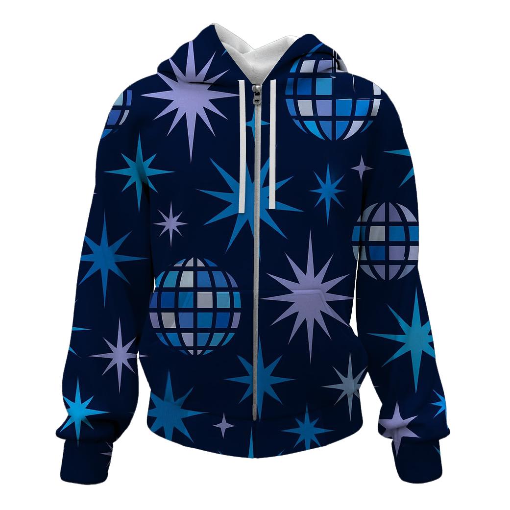 Disco Mirror Starburst Grid premium hoodies