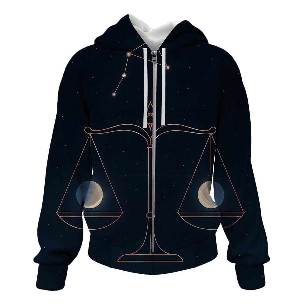 Libra Equinox Balance Star Scale Emblem printed hoodies
