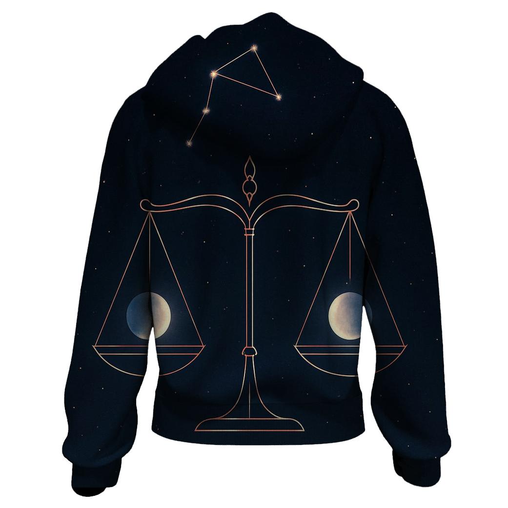 Libra Equinox Balance Star Scale Emblem printed hoodies
