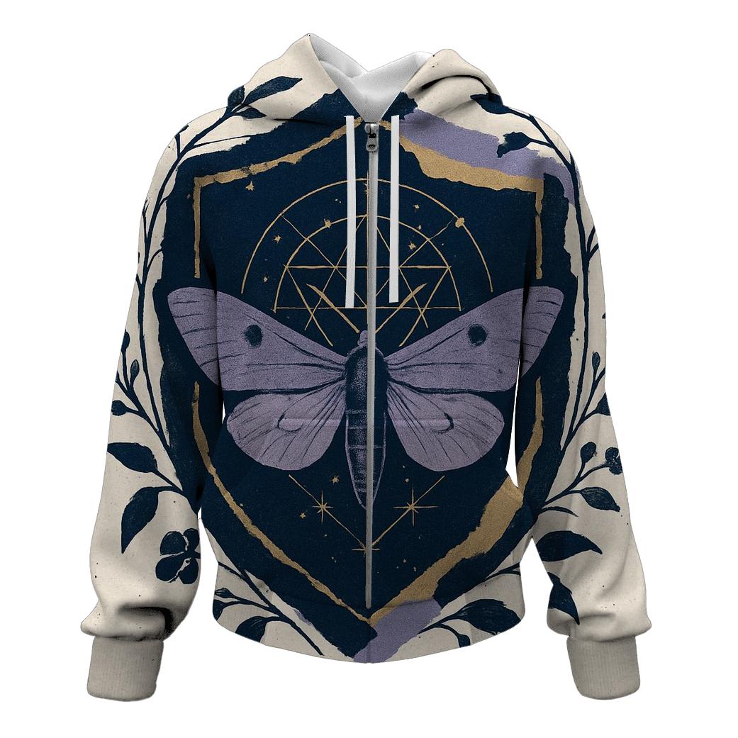 Midnight Garden Collage Crest printed hoodies