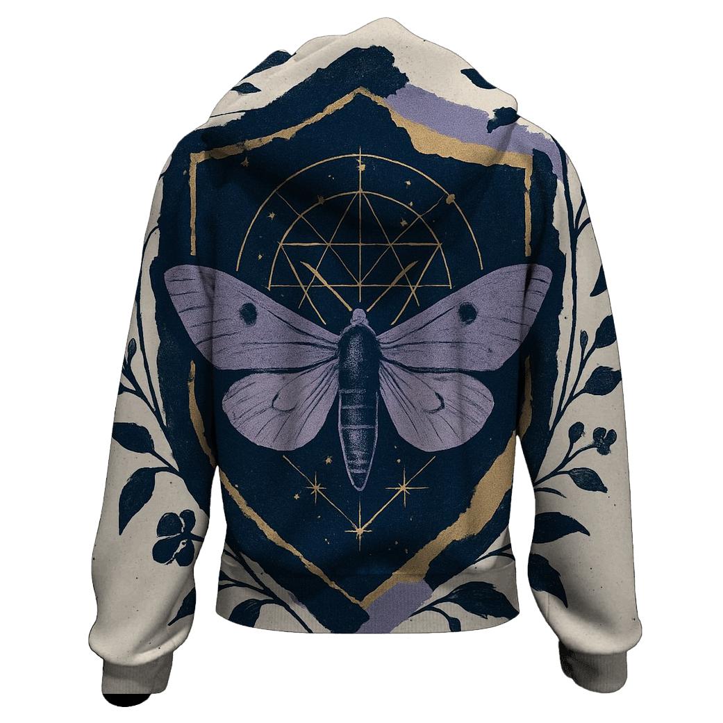 Midnight Garden Collage Crest printed hoodies