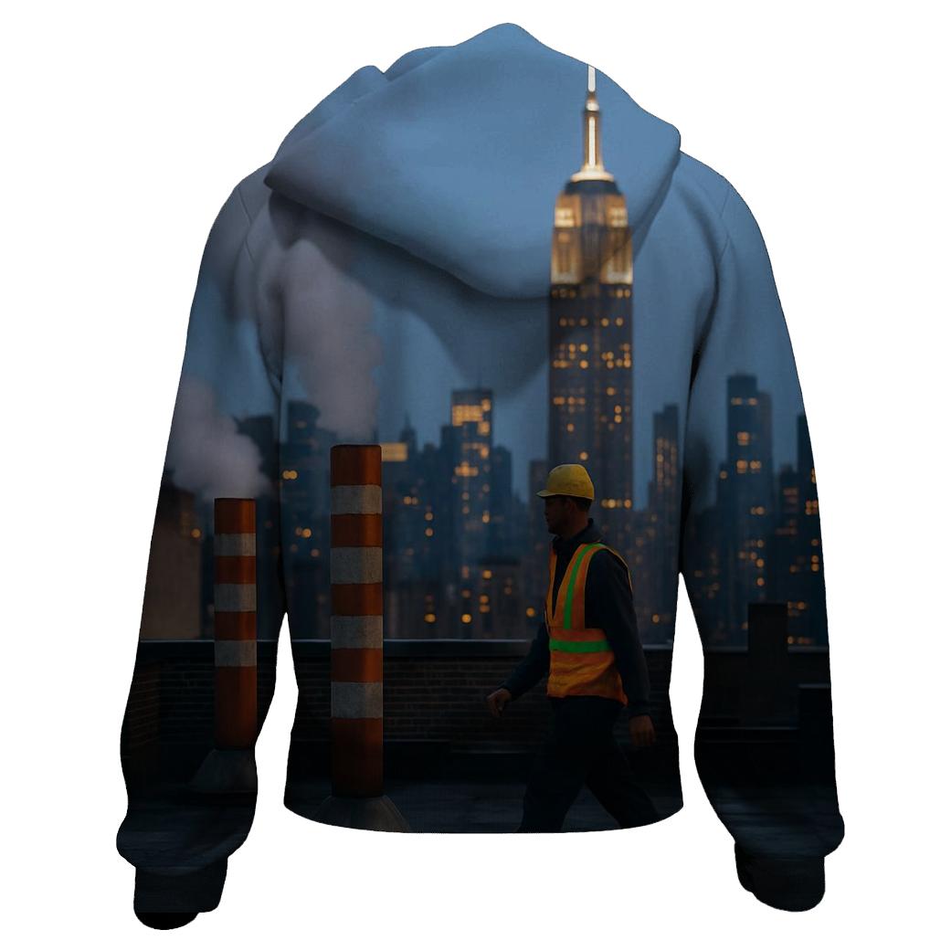 Flatiron District Rooftop Steam Vents In Evening Blue Hour custom hoodies