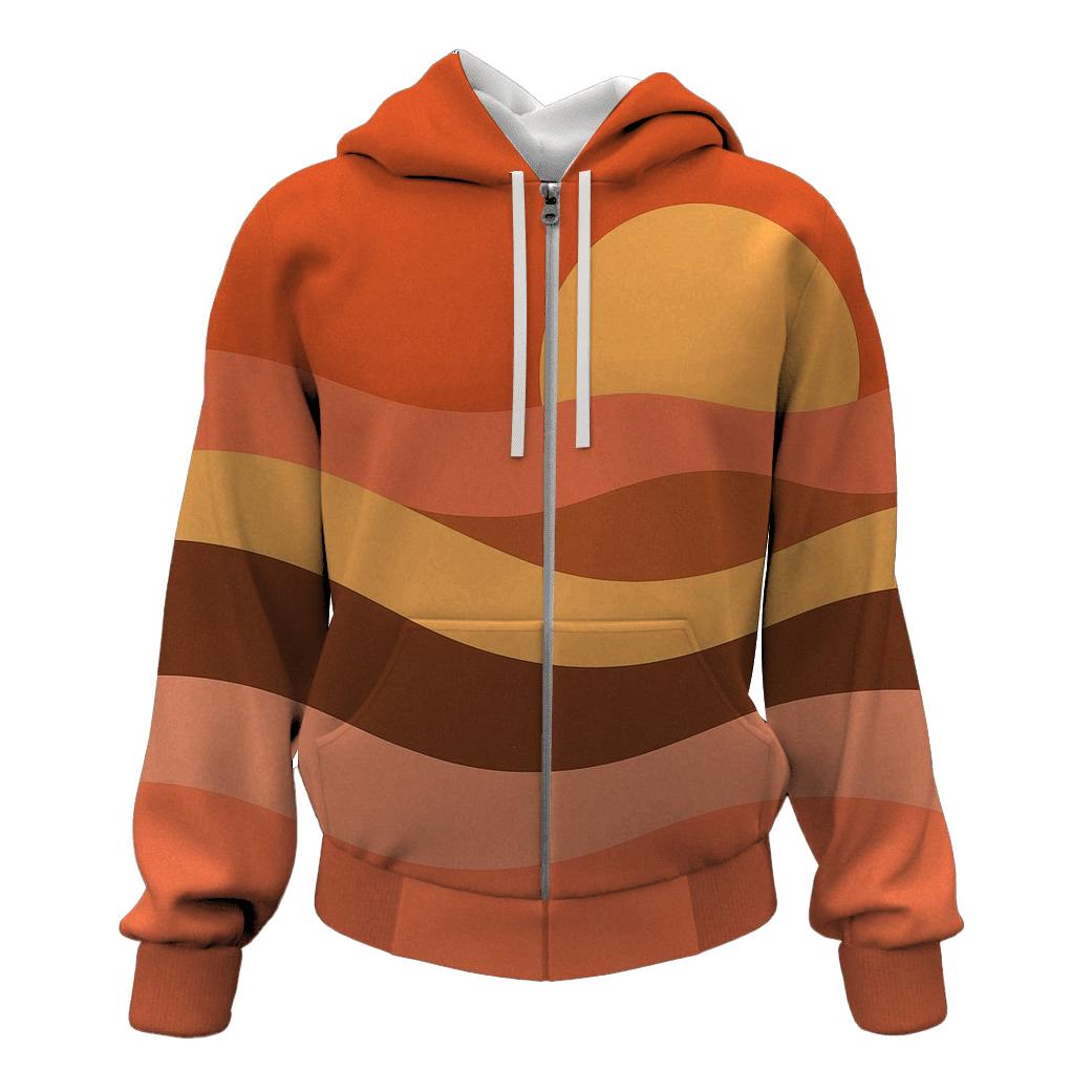 Sunset Wave Horizon Bands custom hoodies