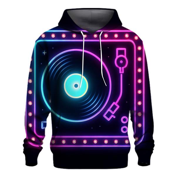 Neon Marquee Turntable lightweight hoodies